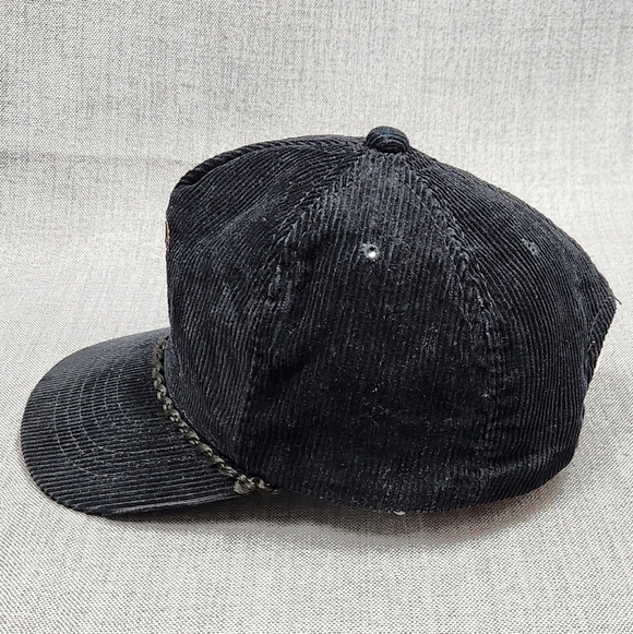 Vintage Jaguar Luxury Car Co. Black Corduroy Trucker Snapback Hat/ Cap. - Picture 3 of 8
